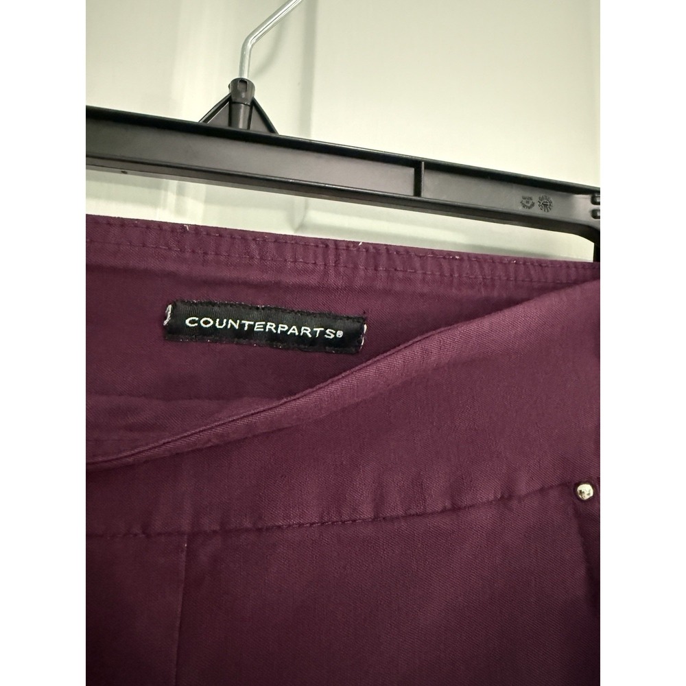 Counterparts Women's Size 12 Purple Pull-On Straight Leg Dress Pants Mid Rise - Picture 3 of 8